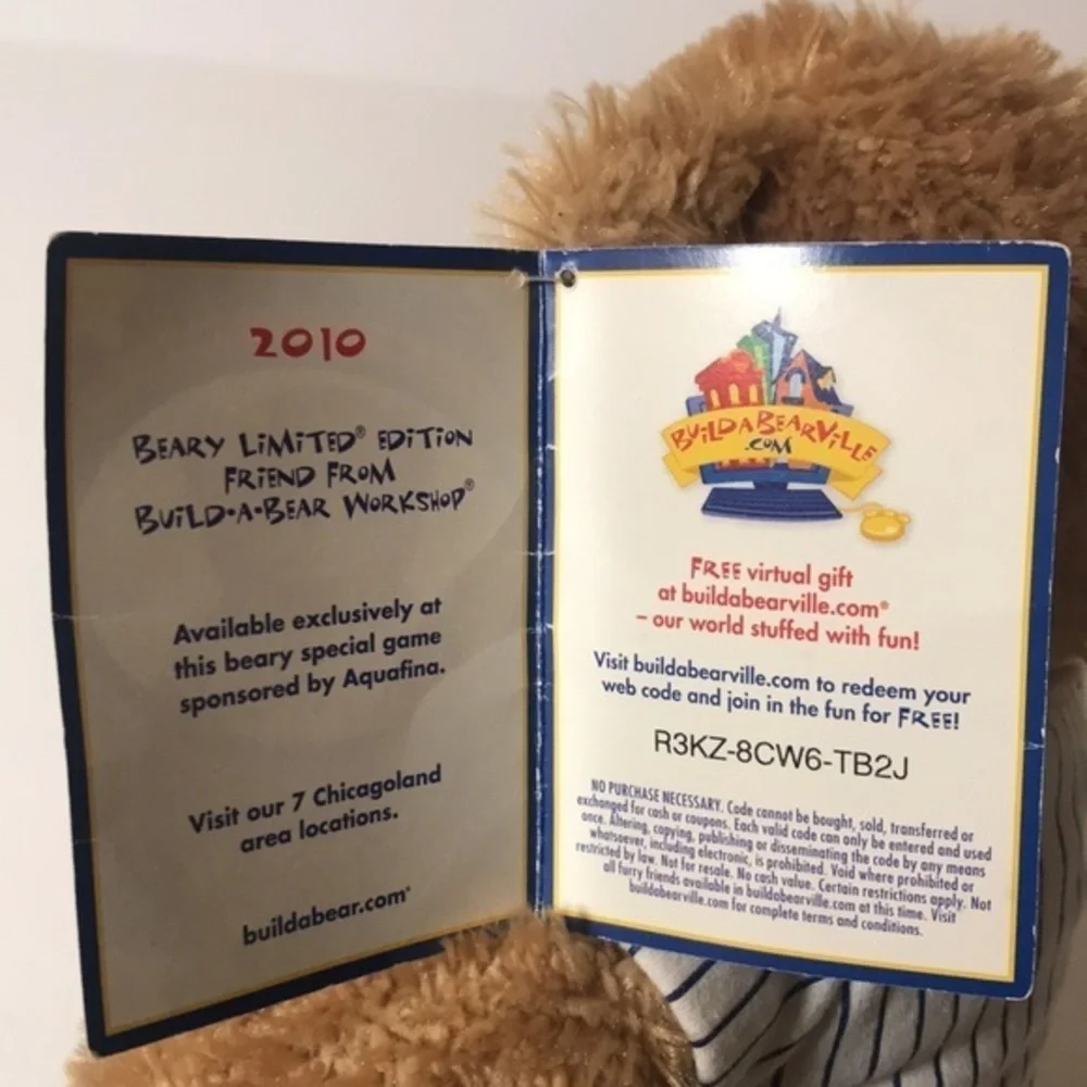 NWT BuildaBear Workshop‎ Chicago Cubs Limited Edition Sponsored by Aquafina 2010
